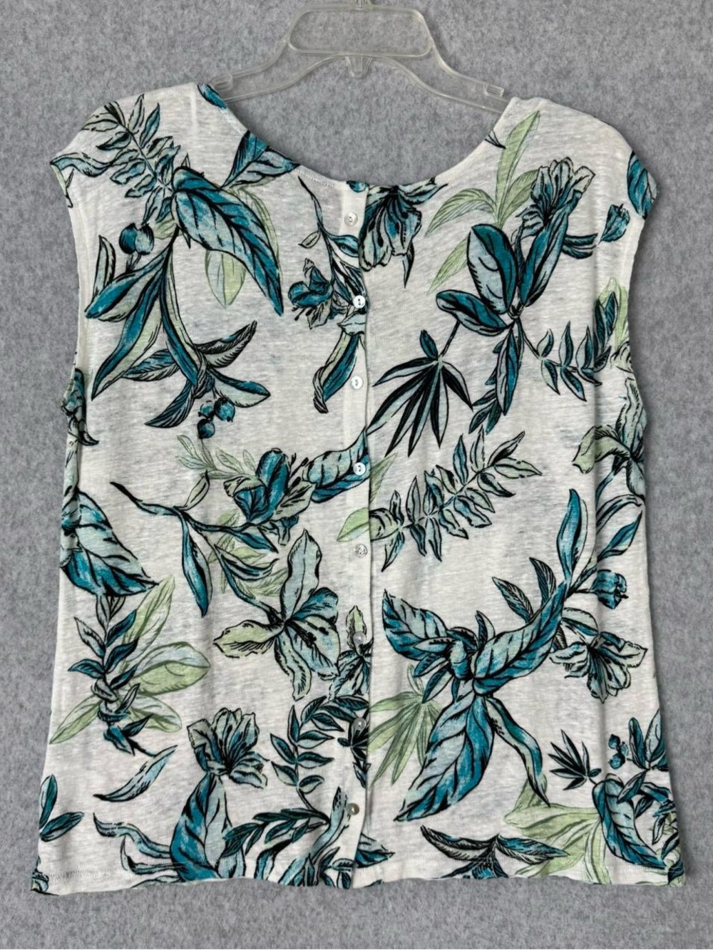 Tahari Linen Short Sleeve T-Shirt Womens Size L Blue Green Black White Lot of 2 - Picture 12 of 16